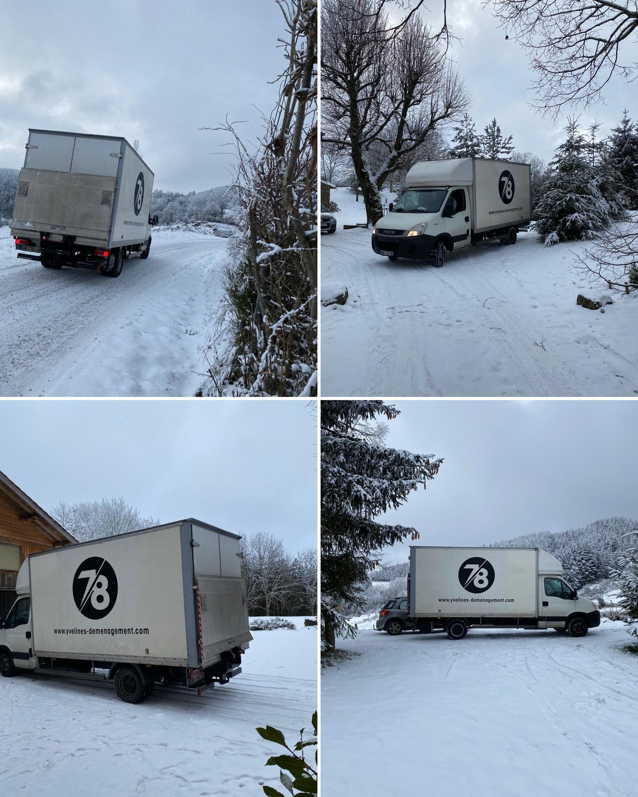 Camions Yvelines Group sur des routes enneigées